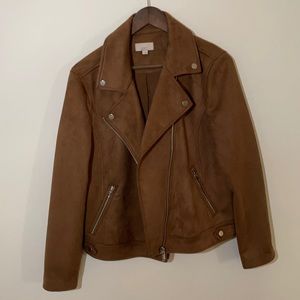 Suede Moto Jacket, Size Large